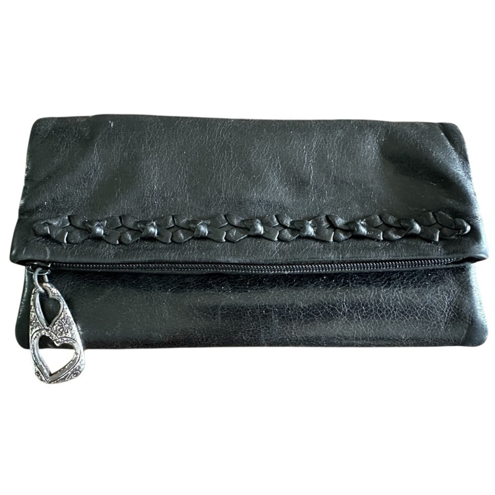 Brighton Retired - Women’s Black Tri-Fold Multi Compartments Leather Wallet